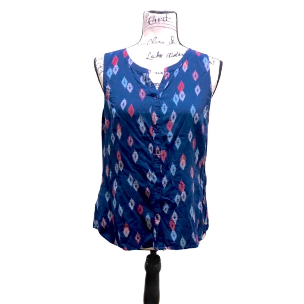 Eddie Bauer Aztec Print Button Front Tank